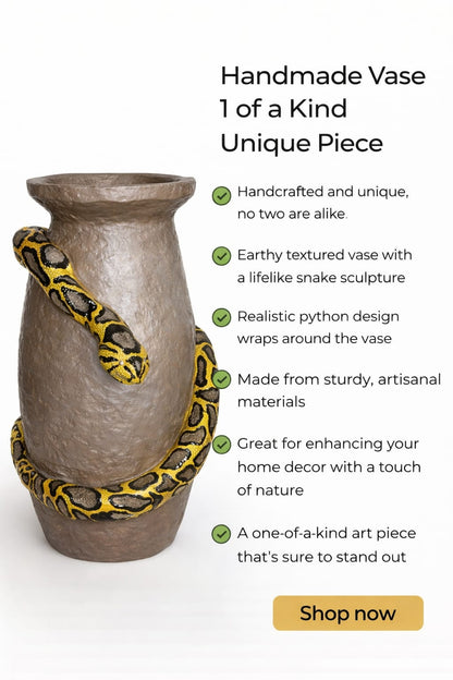 Handcrafted eco-friendly vase made from paper mache