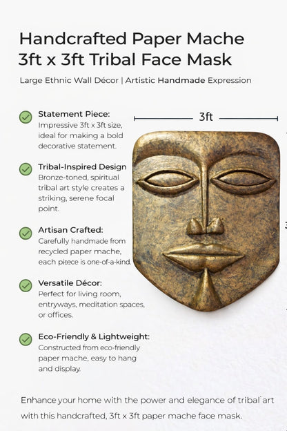 Handcrafted Paper Mache Tribal Face Mask