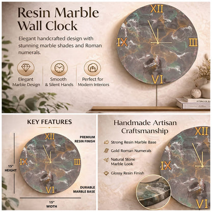 Resin Marble Wall Clock