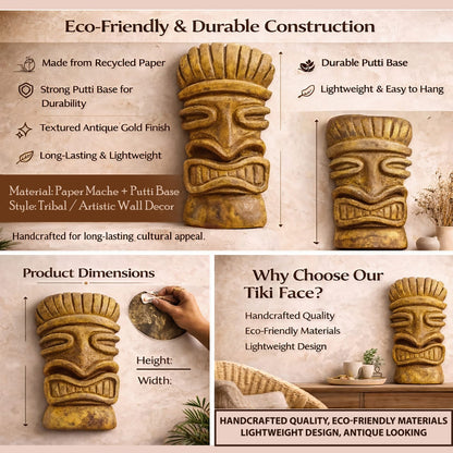 Handcrafted eco-friendly tribal tiki face