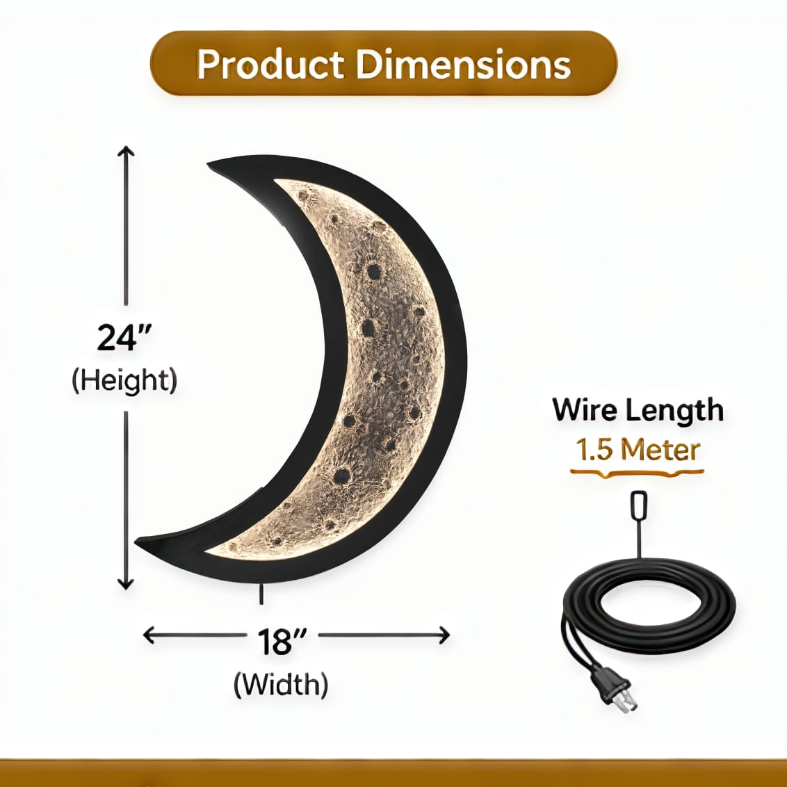 Elegant half-moon clock