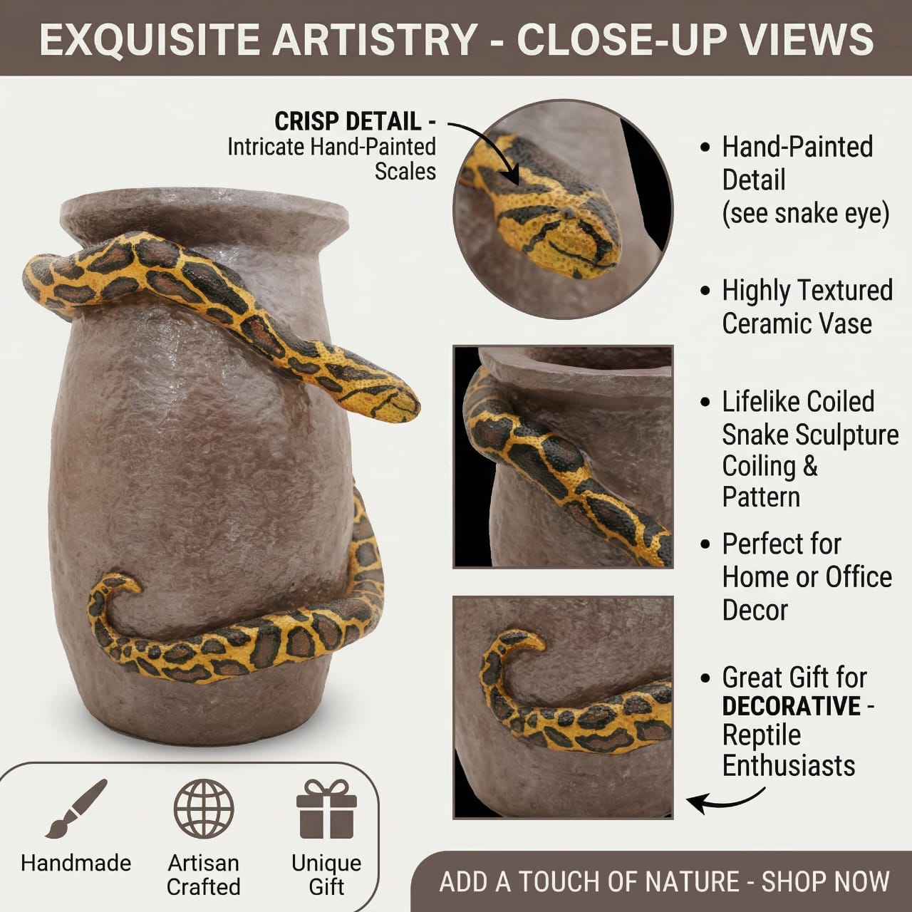 Handcrafted eco-friendly vase made from paper mache